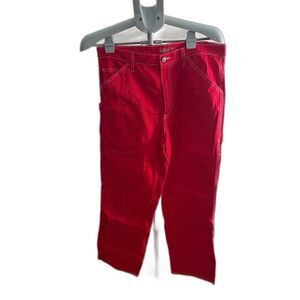 NWOT Red Denim Carpenter Dickies Sz 11/30 Bright Bold Stylish